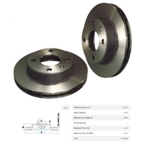 Par Disco freio dianteiro ventilado ford escort /92 (d11)