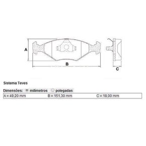 Pastilha freio dianteira fiat uno way sistema ate (rcpt02070)