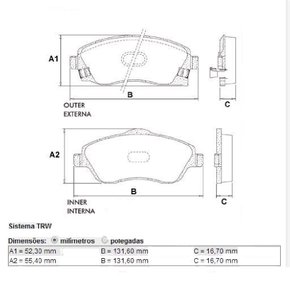 Pastilha freio dianteira gm corsa 02/ montana (rcpt02930)