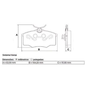 Pastilha freio dianteira gm corsa vw gol varga (rcpt02080)