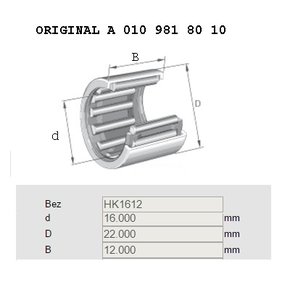 Rolamento agulha alavanca cambio mercedes benz (a0109818010)