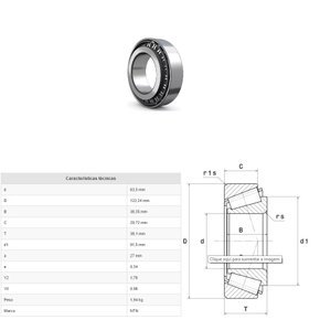 Rolamento roda dianteira interno ford cargo (hm212047/11)