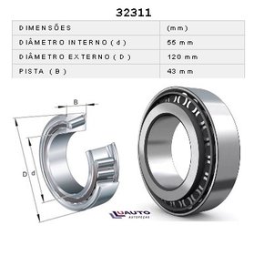 Rolamento roda dianteira interno scania 112 (32311 zwz)