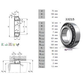 Rolamento roda  traseira externo mercedes benz (33215 zwz)