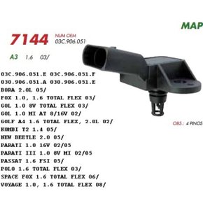 Sensor map flex vw gol golf fox polo 02/ audi 1.6 (7144 mte)