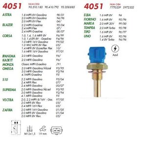 Sensor temperatura gm corsa astra fiat uno azul (4051 mte)
